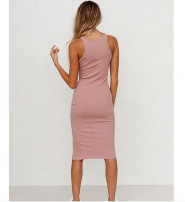 Robe à tricot longue et mince Veste de couleur solide Robe à tricot longue et mince avec fente