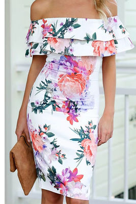 Vêtement à l' épaule unique, imprimé pour femmes, Vêtement à l' épaule unique, slim fit