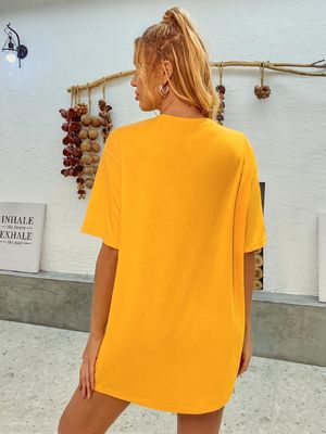 T-shirt décolleté confortable et élégant T-shirt en coton en coton pour femmes T-shirts en coton en coton
