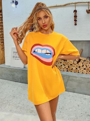 T-shirt décolleté confortable et élégant T-shirt en coton en coton pour femmes T-shirts en coton en coton