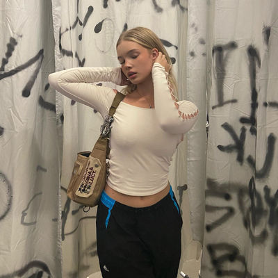 T-shirts étroits et sexy pour femmes T-shirt à manches longues