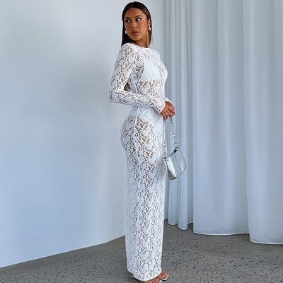 Couleur solide Dress féminin élégant avec pull type fermé Tempérament de mode Slim Fit Hooded Dress à manches longues