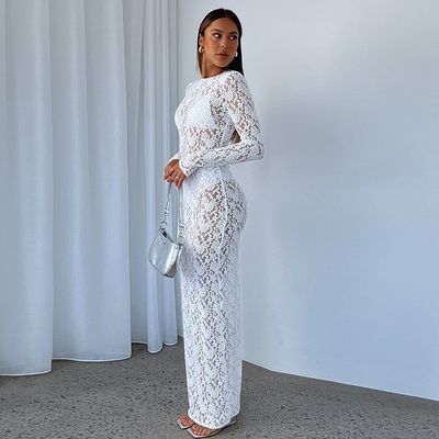 Couleur solide Dress féminin élégant avec pull type fermé Tempérament de mode Slim Fit Hooded Dress à manches longues