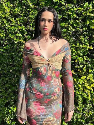 Paquet de tailles multiples Robe de hanche élégante Temperament minceur Impression Robe sexy enveloppée en hanche