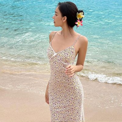 Nouveau modèle d'impression personnalisée de mode Une robe sexy à bretelles Une variété de motifs peuvent être personnalisés