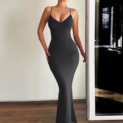 Une nouvelle jupe à queue de poisson de couleur solide, une robe sexy.