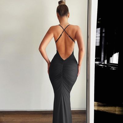 Une nouvelle jupe à queue de poisson de couleur solide, une robe sexy.