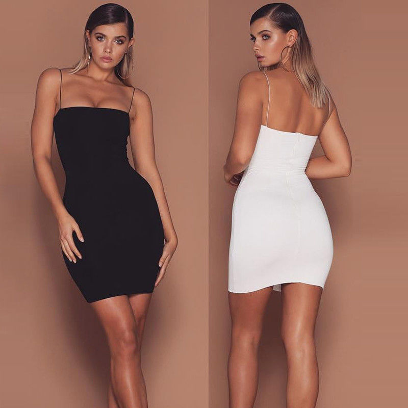 Paquet sans manches Robe de hanche Sexy Jupe de hanche Couleur solide Robe de ceinture féminine