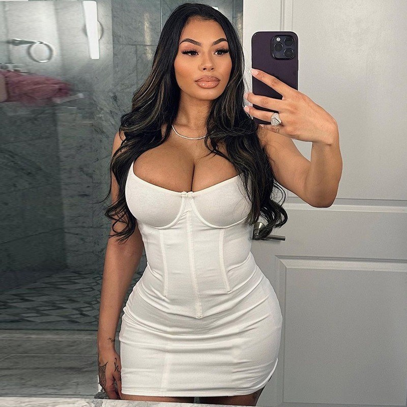 Couleur solide Robe tricotée mince Stylée sans dos Mince sexy Robe ouverte